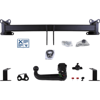 Westfalia tow bar removable with ball bar inserted from below - AUDI Q8 4M