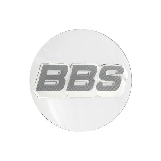 BBS 3D Nabendeckel Chrom mit Logo Grau/Weiß Set (4 Stück)