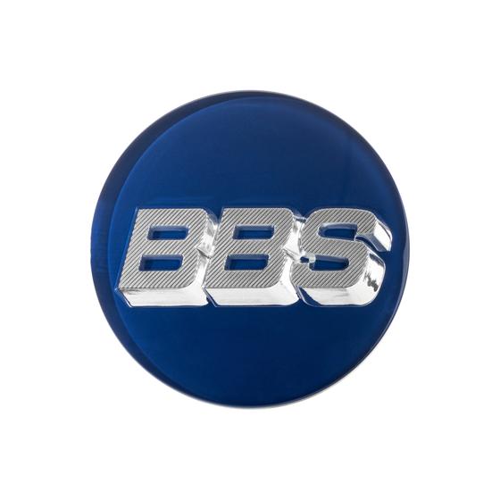 BBS 3D Rotation Nabendeckel Blau mit Logo Silber/Chrome Set (4 Stück)