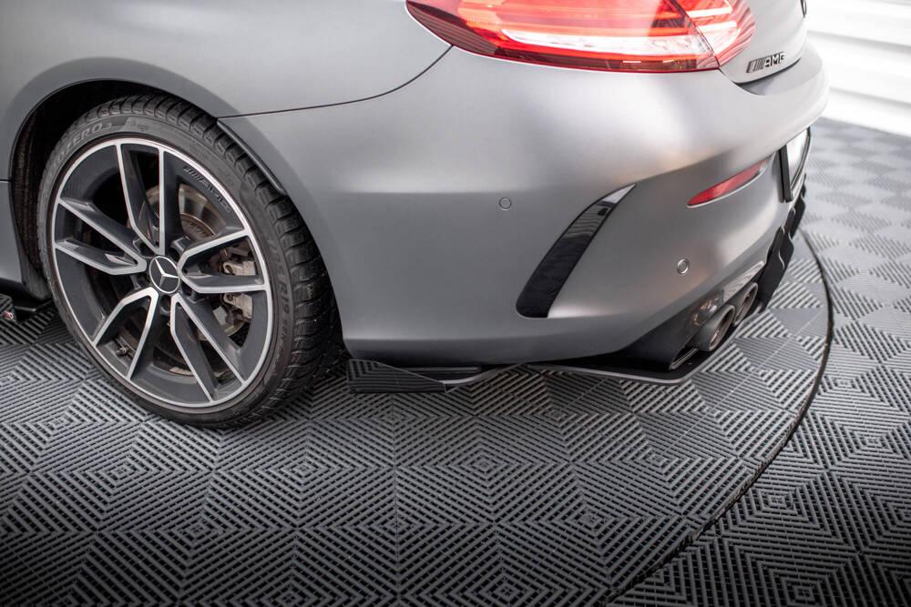 Seitliche Heck Diffusor Erweiterung Street Pro mit Flaps für Mercedes-Benz C43 AMG Coupe C205 Facelift von Maxton Design