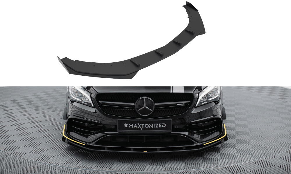 Front Lippe / Front Splitter / Frontansatz Street Pro mit Flaps für Mercedes-Benz CLA 45AMG Aero C117 Facelift von Maxton Design