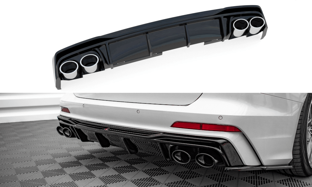 Heckdiffusor mit Endrohrblenden für Audi S6 C8 von Maxton Design