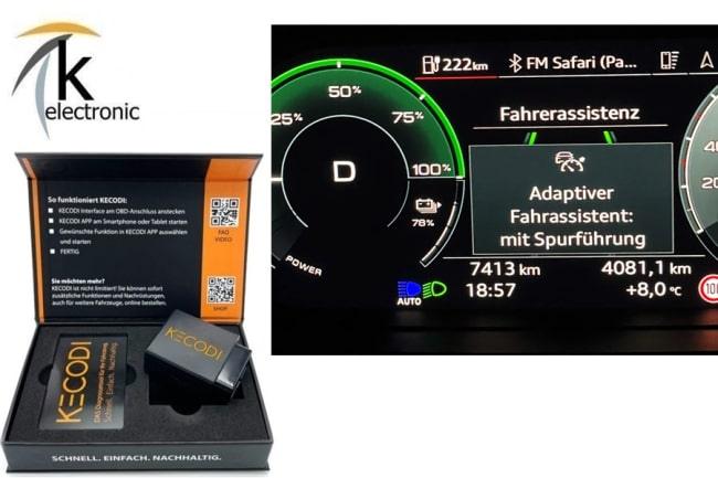 AUDI Q4 e-​tron Spurhalteassistent auf eine bessere adaptive Spurführung erweitern Nachrüstpaket KECODI