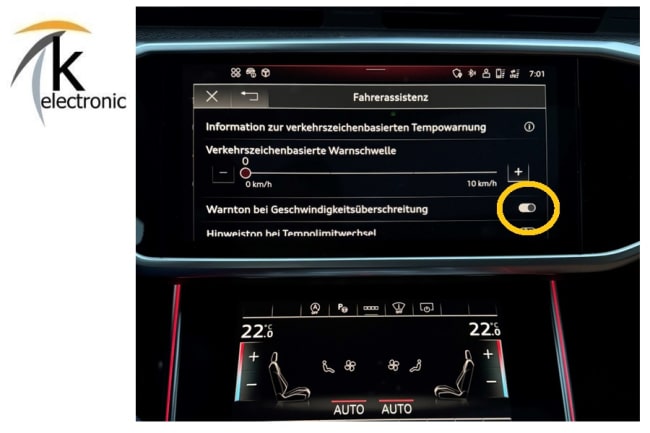 AUDI Q5 FY Tempolimit Warnton Memory-Funktion | Intelligent Speed Assistance Speicherfunktion