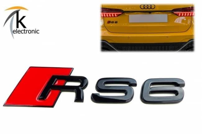 Audi RS6 4A C8 Schriftzug schwarz rote Raute hinten