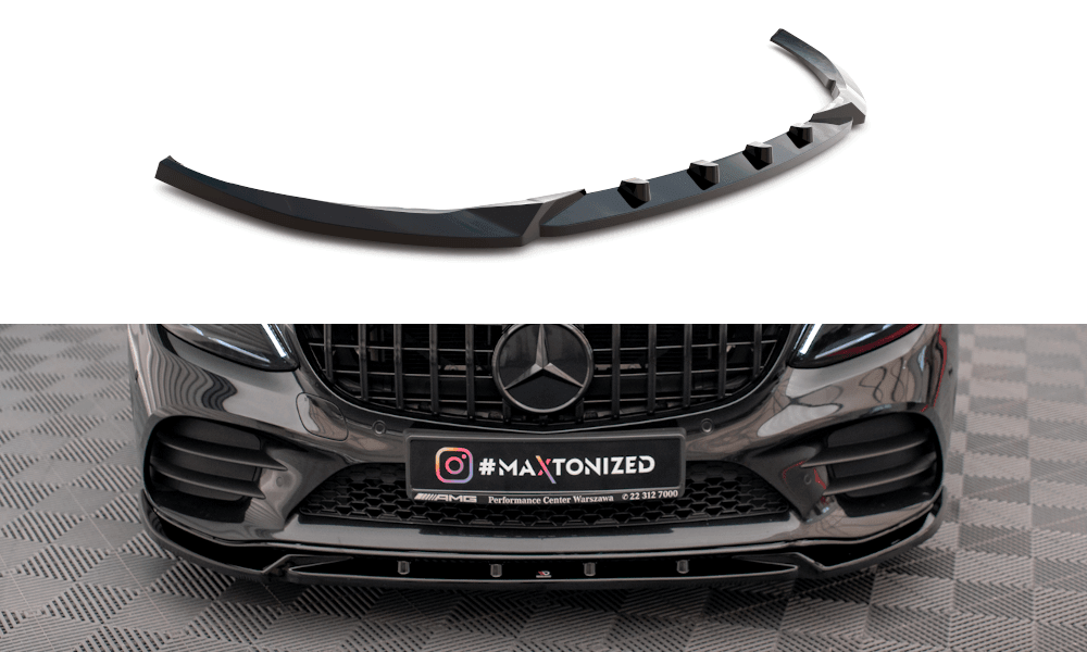 Front Lippe / Front Splitter / Frontansatz V.2 für Mercedes-Benz C-Klasse 205 AMG-Line Facelift von Maxton Design