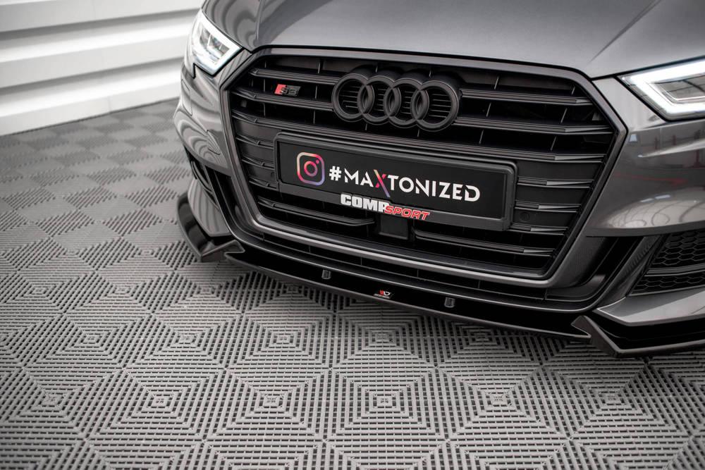 Front Lippe / Front Splitter / Frontansatz V.1 für Audi S3 8V Sportback Facelift von Maxton Design