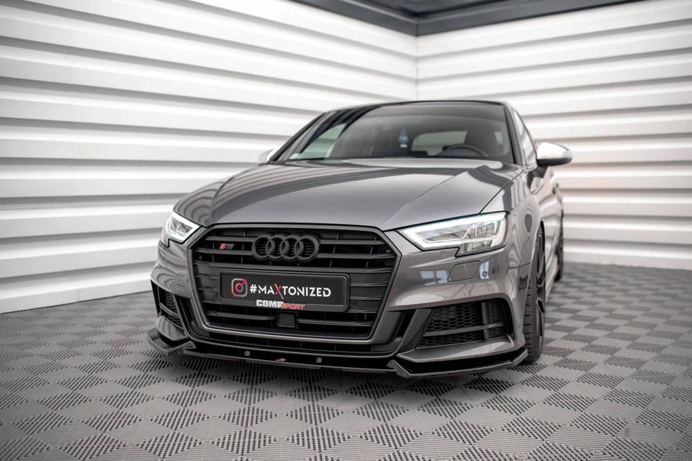 Front Lippe / Front Splitter / Frontansatz V.1 für Audi S3 8V Sportback Facelift von Maxton Design