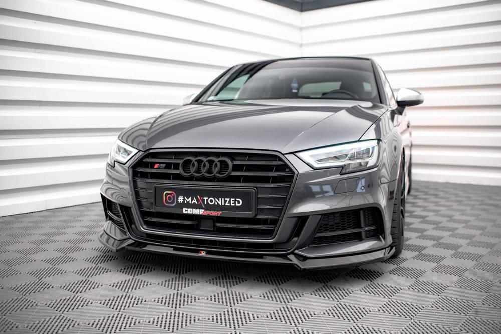 Front Lippe / Front Splitter / Frontansatz V.3 für Audi S3 8V Sportback Facelift von Maxton Design