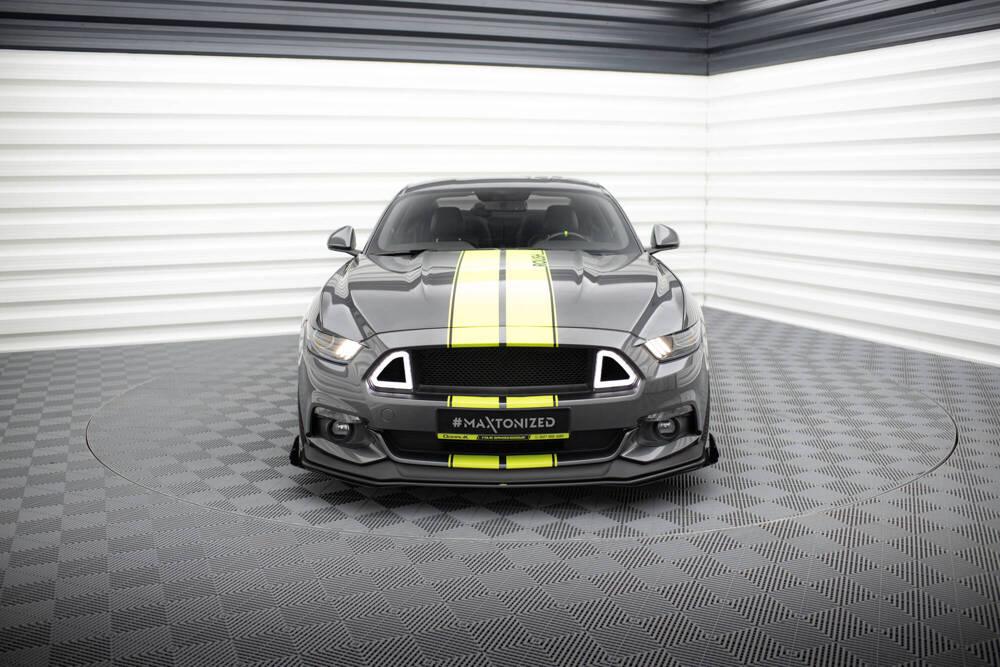 Front Lippe / Front Splitter / Frontansatz Street Pro mit Flaps für Ford Mustang GT MK6 von Maxton Design