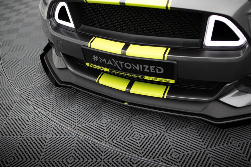 Front Lippe / Front Splitter / Frontansatz Street Pro mit Flaps für Ford Mustang GT MK6 von Maxton Design