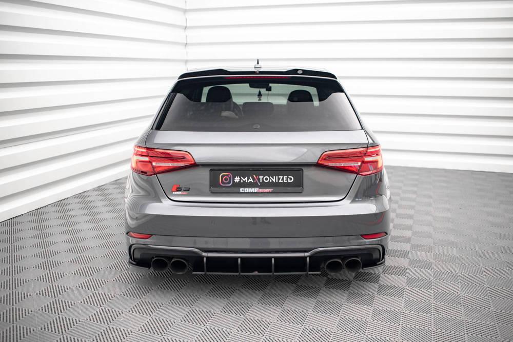 Seitliche Heck Diffusor Erweiterung Street Pro für Audi S3 8V Sportback Facelift von Maxton Design