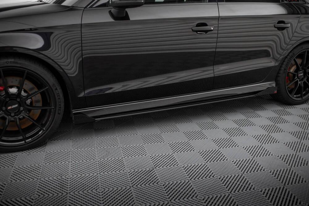 Seitenschweller Erweiterung Street Pro V.1 mit Flaps für Audi RS3 8V Facelift Limousine von Maxton Design