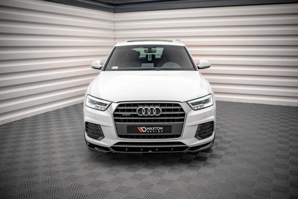 Front Splitter / Cup Schwert / Frontansatz V.1 für Audi Q3 S-Line Facelift 8U von Maxton Design