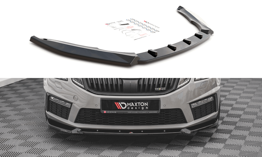 Front Splitter / Cup Schwert / Frontansatz V.2 für Skoda Octavia RS Mk3 Facelift von Maxton Design