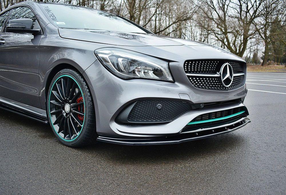 Front lip / front splitter / front approach V.1 for Mercedes CLA C117 AMG-LINE Facelift from Maxton Design 