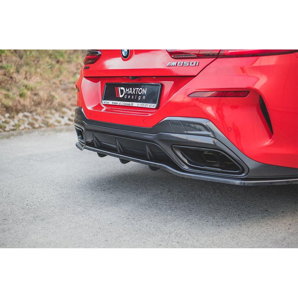 Rear diffuser extension with vertical bar for BMW 8 Coupe G15 M package by Maxton Design