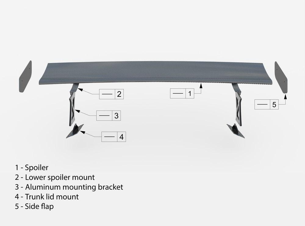 Carbon Heckspoiler mit LED Licht und Aufnahme außen für BMW M4 G82 von Maxton Design