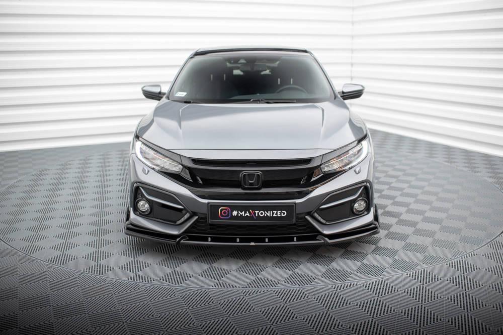 Front Lippe / Front Splitter / Frontansatz mit Flaps für Honda Civic X Sport von Maxton Design