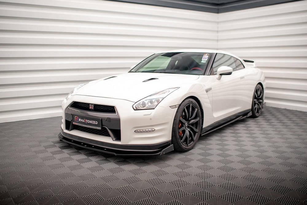 Front Lippe / Front Splitter / Frontansatz mit Flaps für Nissan GTR R35 Facelift von Maxton Design