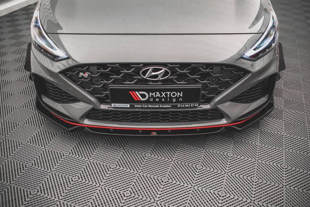 Front Splitter / Cup Schwert / Frontansatz V.1 mit Flaps für Hyundai I30 N MK3 Facelift von Maxton Design