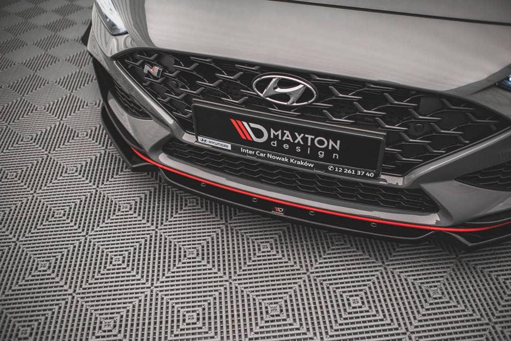 Front Splitter / Cup Schwert / Frontansatz V.1 mit Flaps für Hyundai I30 N MK3 Facelift von Maxton Design