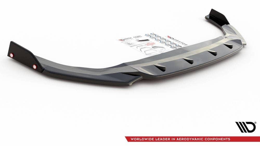 Front Splitter / Cup Schwert / Frontansatz V.2 mit Flaps für VW Golf 8 GTI von Maxton Design