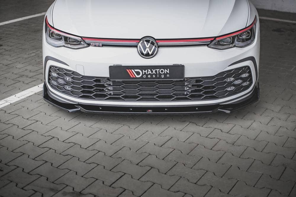 Front Splitter / Cup Schwert / Frontansatz V.2 mit Flaps für VW Golf 8 GTI von Maxton Design