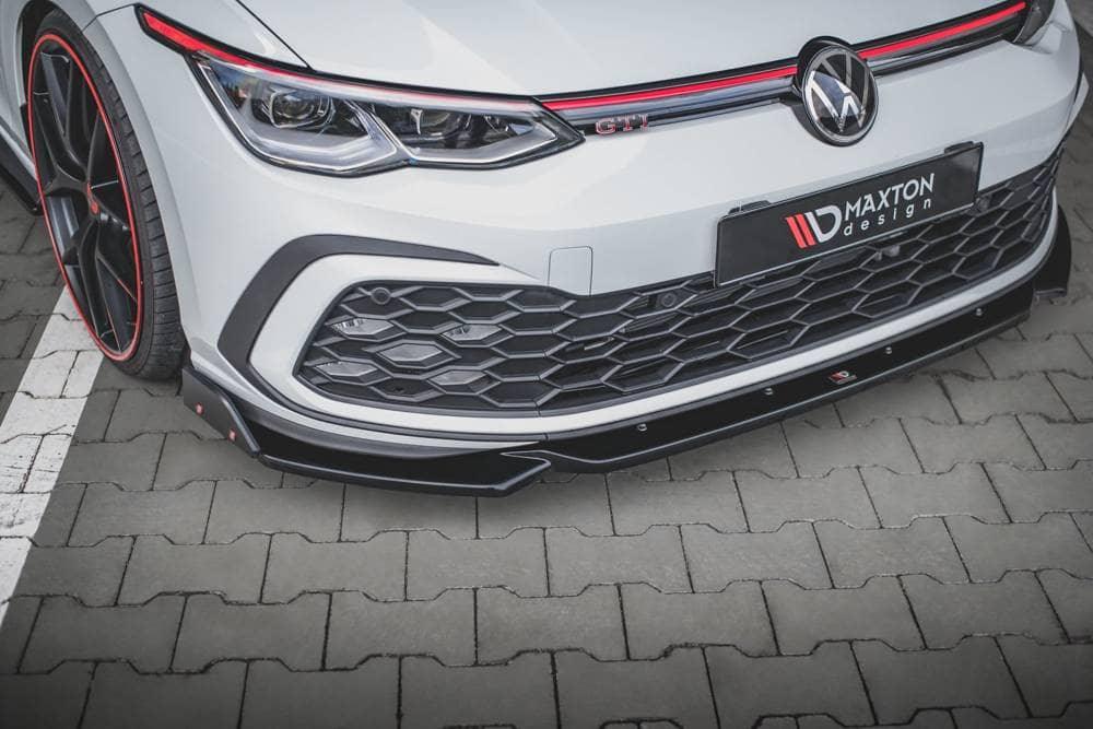 Front Splitter / Cup Schwert / Frontansatz V.2 mit Flaps für VW Golf 8 GTI von Maxton Design