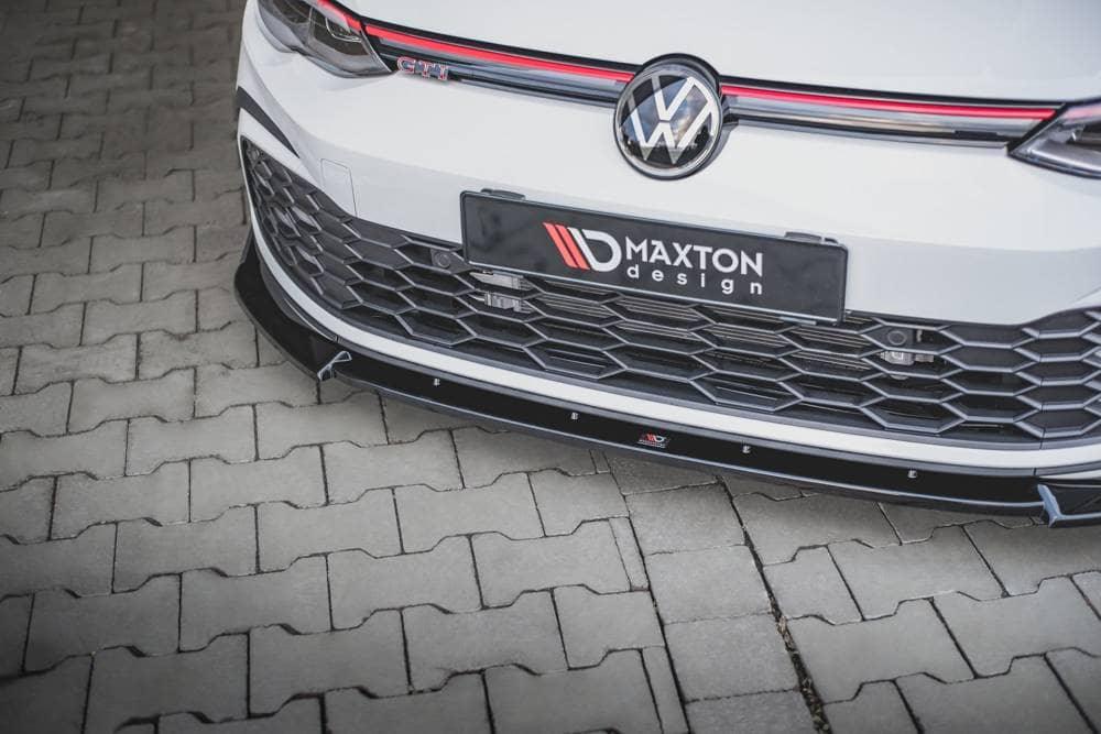 Front Splitter / Cup Schwert / Frontansatz V.3 mit Flaps für VW Golf 8 R-Line von Maxton Design