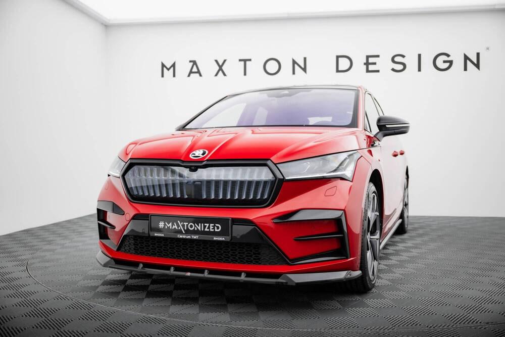 Front Lippe / Front Splitter / Frontansatz für Skoda Enyaq Coupe IV RS von Maxton Design