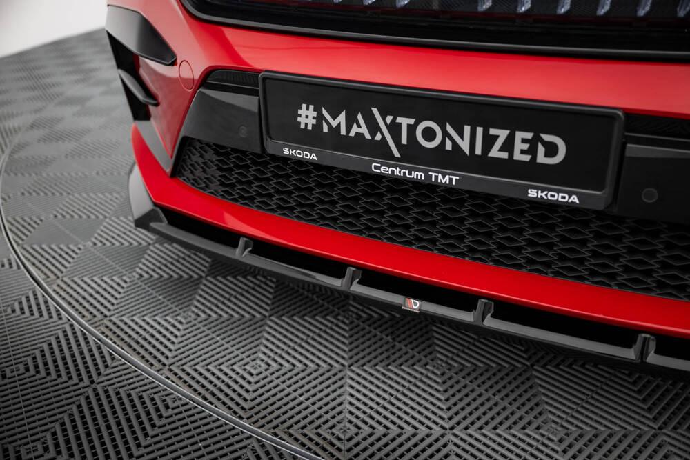 Front Lippe / Front Splitter / Frontansatz für Skoda Enyaq Coupe IV RS von Maxton Design