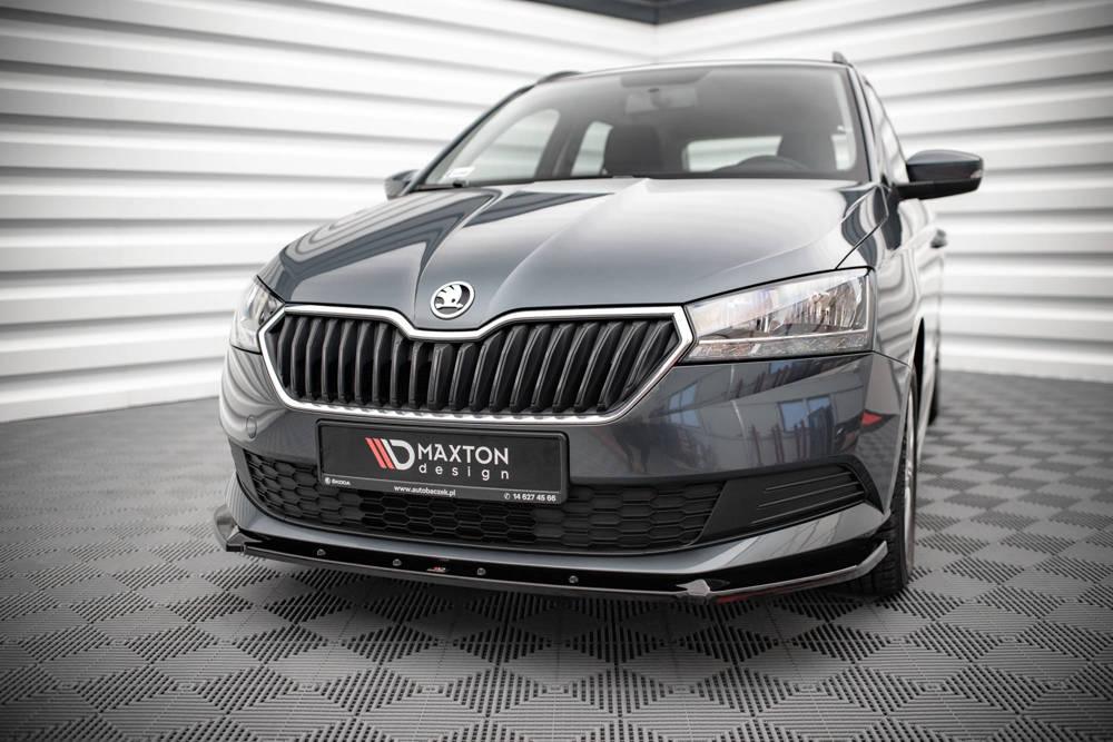 Front Lippe / Front Splitter / Frontansatz für Skoda Fabia NJ Facelift von Maxton Design