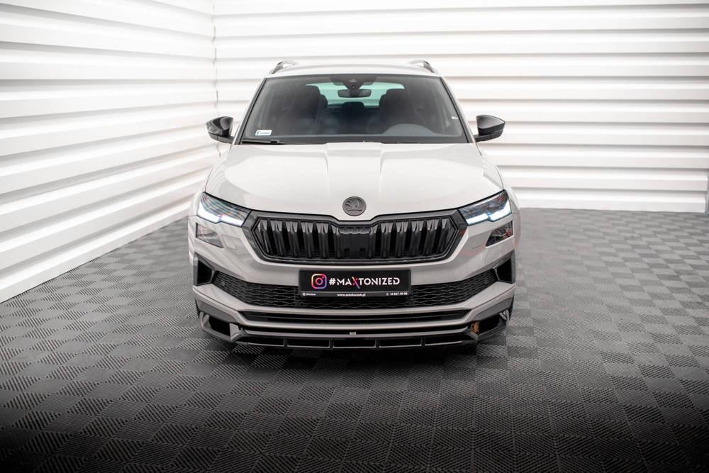 Front Lippe / Front Splitter / Frontansatz für Skoda Karoq Sportline NU7 Facelift von Maxton Design