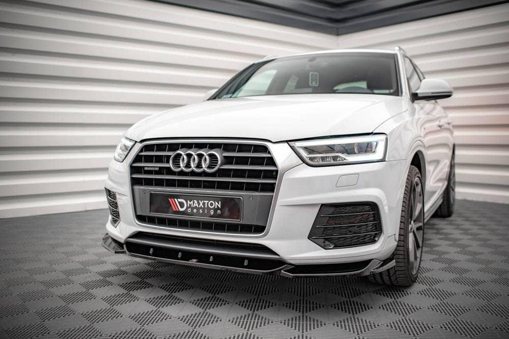 Front Splitter / Cup Schwert / Frontansatz V.1 für Audi Q3 S-Line Facelift 8U von Maxton Design