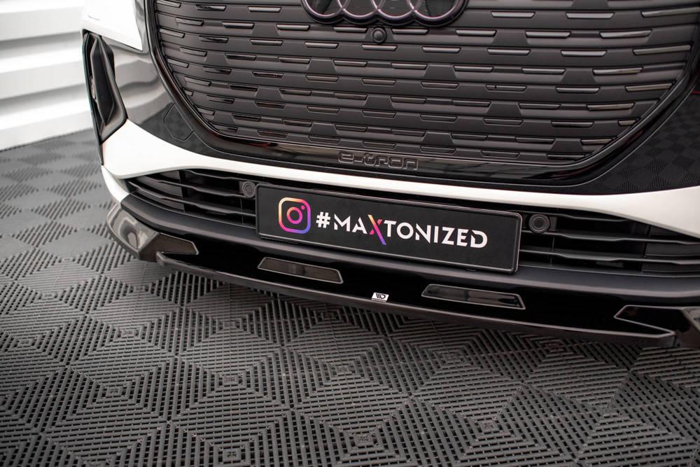 Front Lippe / Front Splitter / Frontansatz V.1 für Audi Q4 E-Tron Sportback von Maxton Design