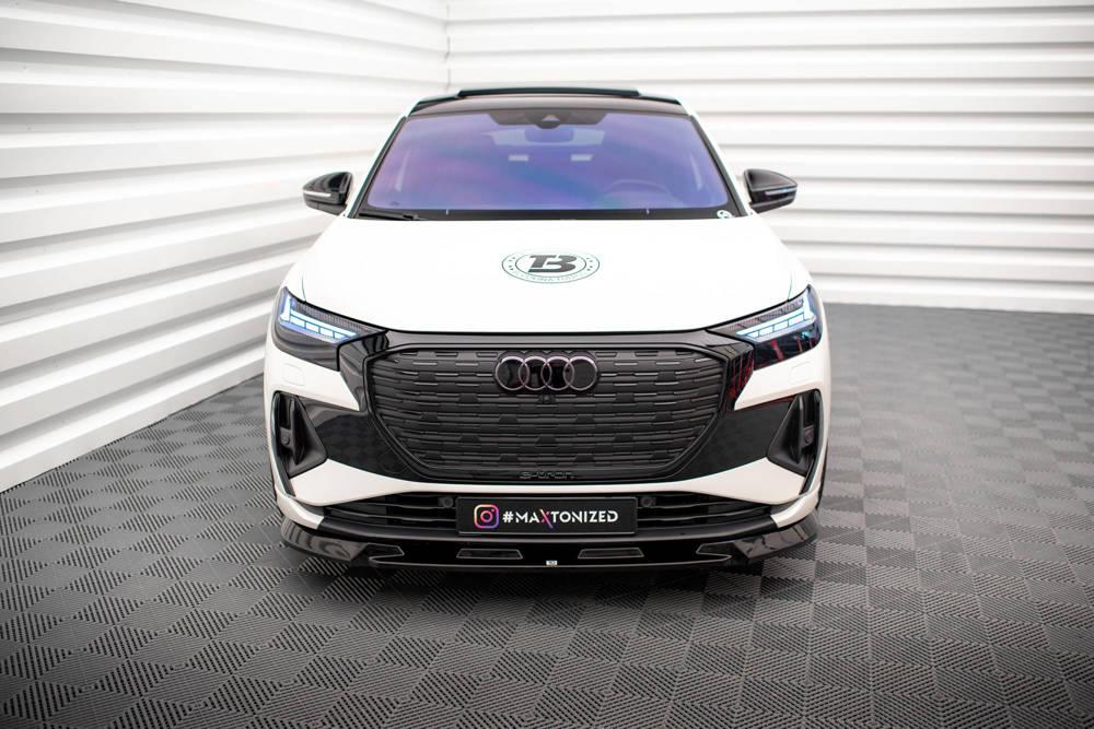 Front Lippe / Front Splitter / Frontansatz V.1 für Audi Q4 E-Tron Sportback von Maxton Design