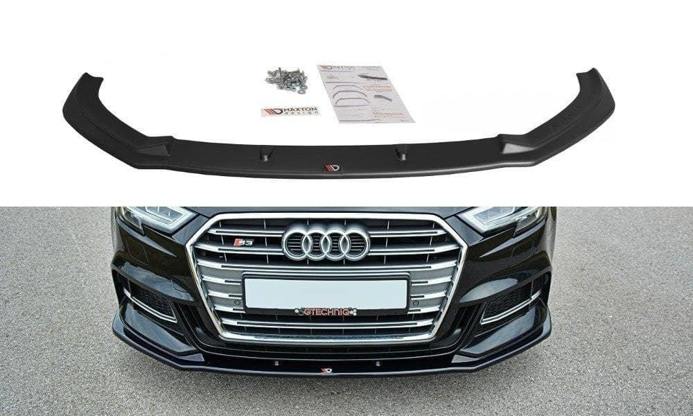 Front Splitter / Cup Schwert / Frontansatz V.1 für Audi S3 8V Facelift Limousine von Maxton Design