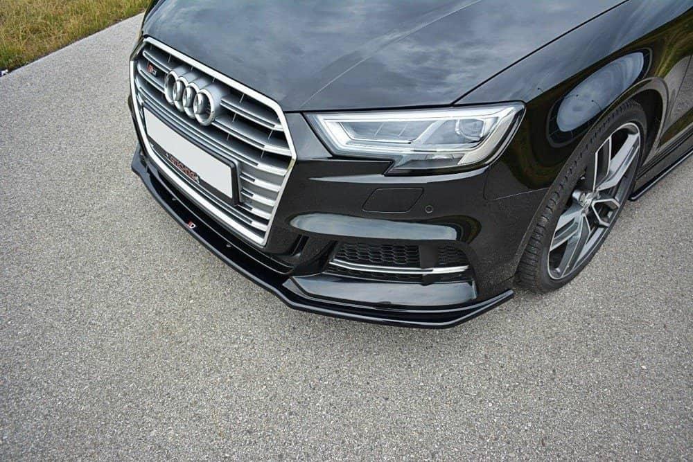 Front Splitter / Cup Schwert / Frontansatz V.1 für Audi S3 8V Facelift Limousine von Maxton Design