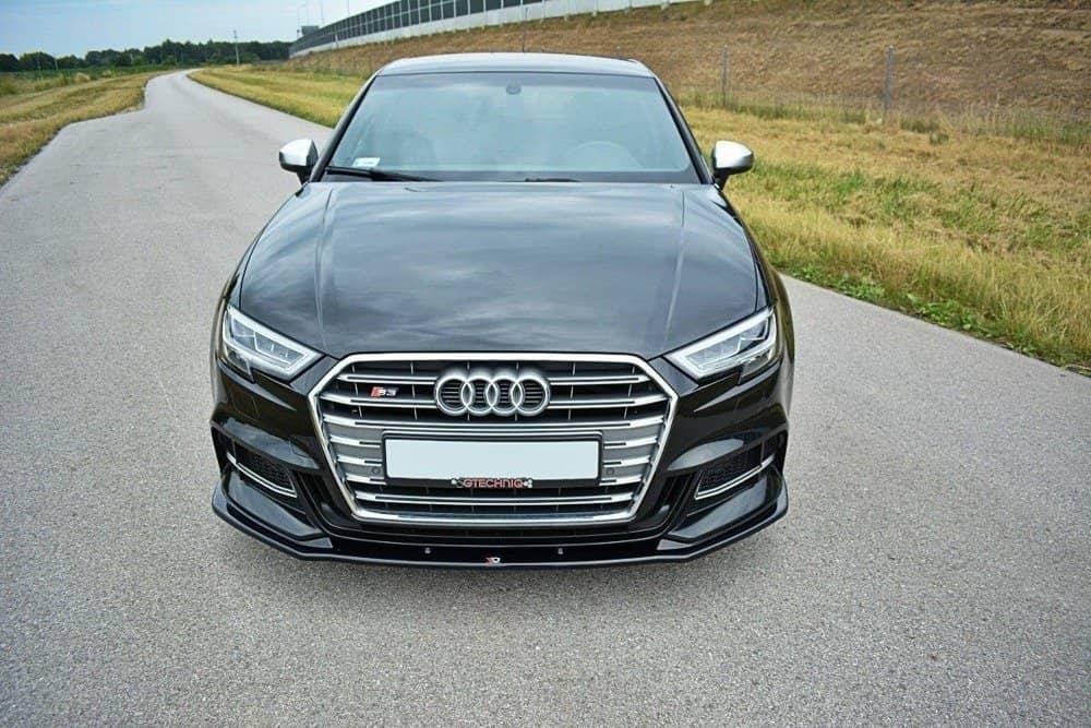 Front Splitter / Cup Schwert / Frontansatz V.1 für Audi S3 8V Facelift Limousine von Maxton Design