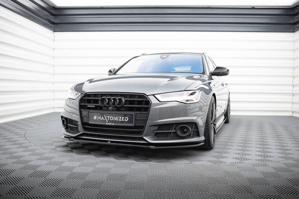 Frontlippe / Front Splitter / Frontansatz V.1 für Audi S6 / A6 S-Line C7 FL von Maxton Design