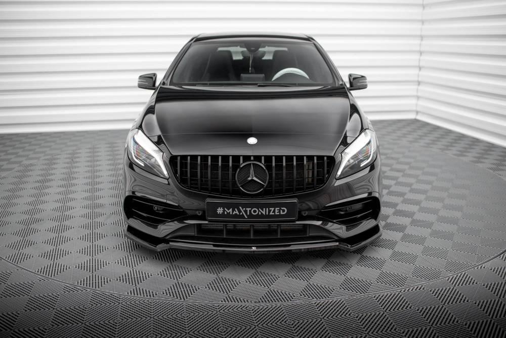 Front Lippe / Front Splitter / Frontansatz V.1 für Mercedes A-Klasse W176 AMG-Line Facelift von Maxton Design