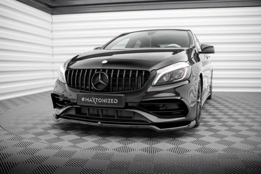 Front Lippe / Front Splitter / Frontansatz V.1 für Mercedes A-Klasse W176 AMG-Line Facelift von Maxton Design