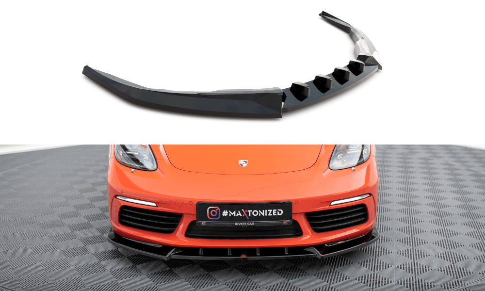 Front Lippe / Front Splitter / Frontansatz V.1 für Porsche 718 Cayman 982 von Maxton Design