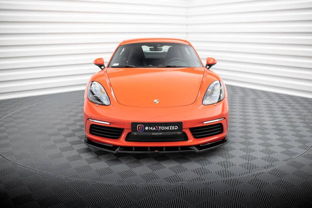 Front Lippe / Front Splitter / Frontansatz V.1 für Porsche 718 Cayman 982 von Maxton Design