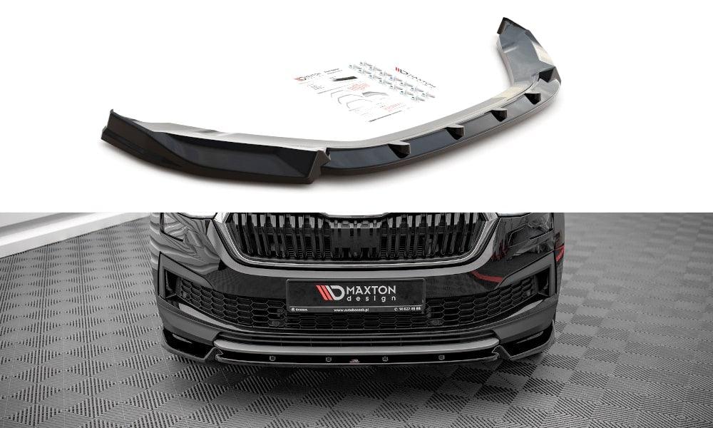 Front Lippe / Front Splitter / Frontansatz V.2 für Skoda Kodiaq Sportline NS7 Facelift von Maxton Design