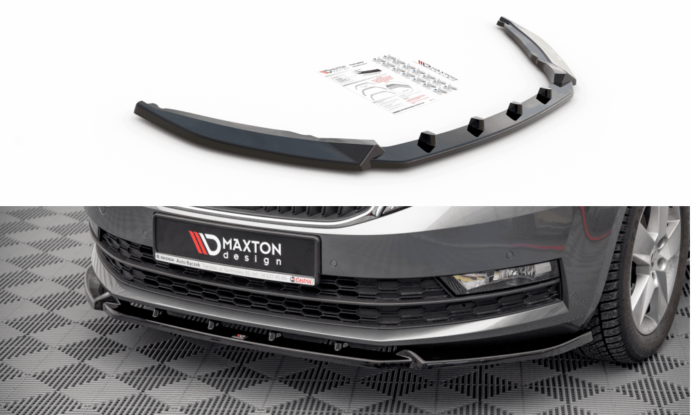 Front Splitter / Cup Schwert / Frontansatz V.1 für Skoda Octavia MK3 Facelift von Maxton Design