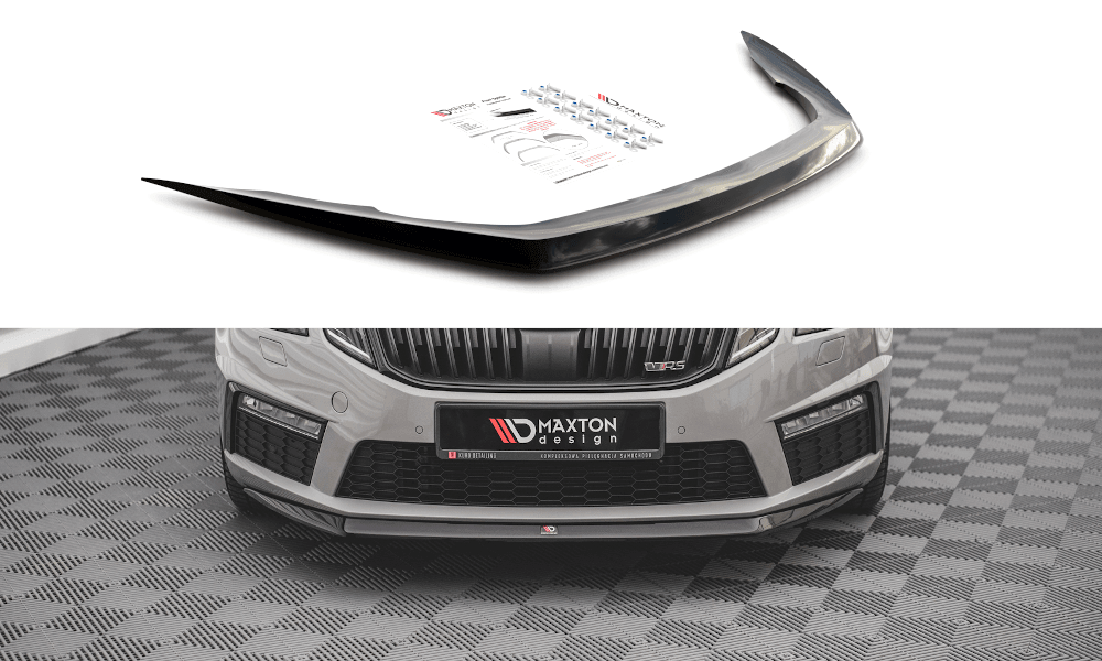 Front Splitter / Cup Schwert / Frontansatz V.1 für Skoda Octavia RS Mk3 Facelift von Maxton Design