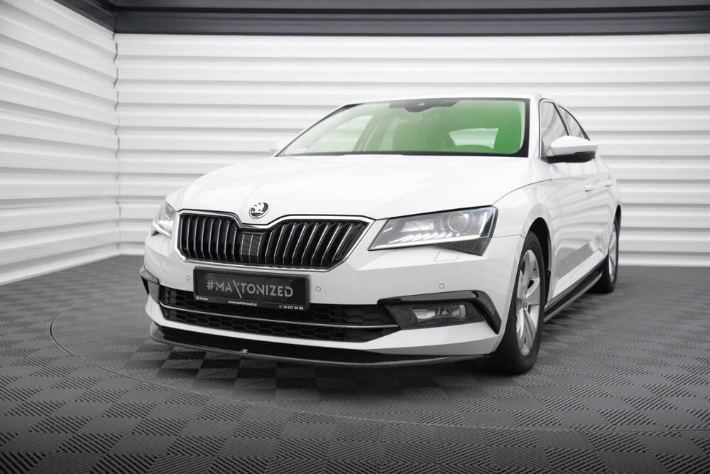 Front Diffusor / Front Splitter / Cup Schwert / Frontansatz V.1 für Skoda Superb 3V von Maxton Design