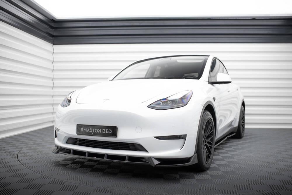 Front Lippe / Front Splitter / Frontansatz V.1 für Tesla Model Y von Maxton Design